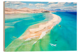 Tableau en bois Kitesurf on Fuerteventura waves