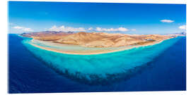 Acrylic print Blue Ocean and Jandia Natural Park, Fuerteventura