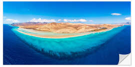 Wandsticker Blauer Ozean und Jandia Naturpark, Fuerteventura