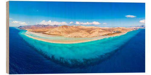 Quadro de madeira Blue Ocean and Jandia Natural Park, Fuerteventura