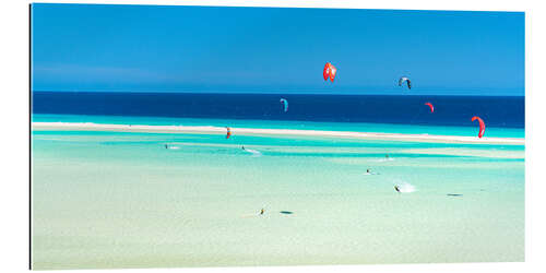 Gallery print Kitesurfer in the turquoise sea, Fuerteventura