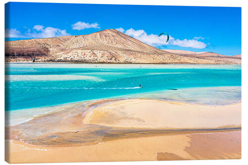 Quadro em tela Kitesurf na Praia Sotavento, Fuerteventura