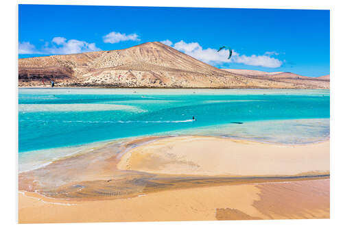 Stampa su PVC Kitesurf sulla spiaggia di Sotavento, Fuerteventura