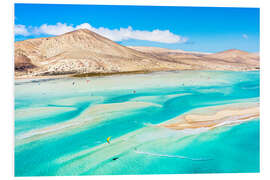 Foam board print Kitesurf in the clear sea of Fuerteventura