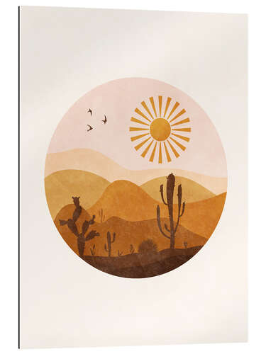 Gallery print Sun in desert with cacti