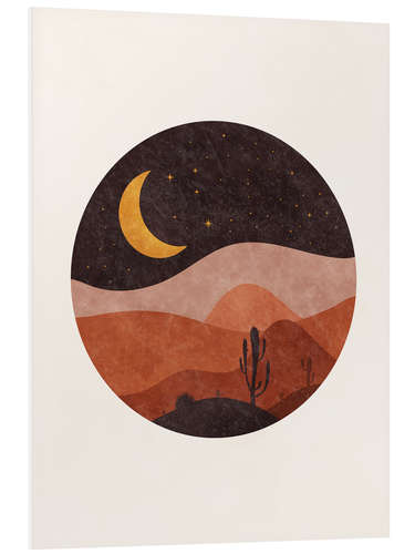 PVC-tavla Moon in desert with cacti