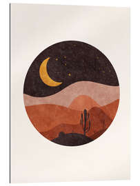 Gallery print Moon in desert with cacti