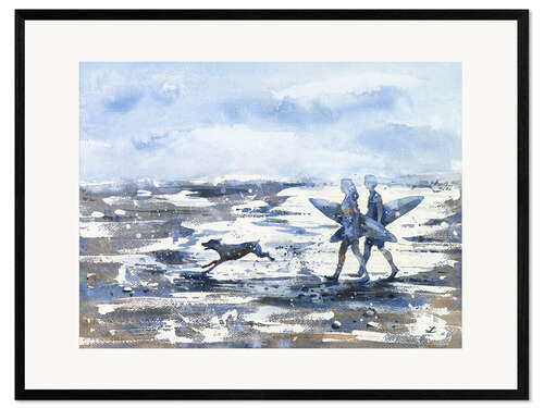 Ingelijste kunstdruk Surf Beach