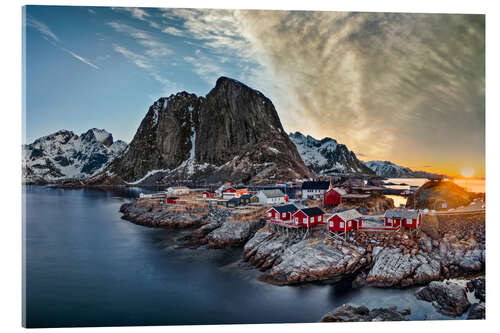 Akrylbillede Norwegian fishing village in Lofoten in Norway