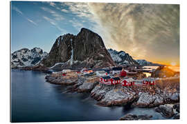 Gallery print Norwegian fishing village in Lofoten in Norway