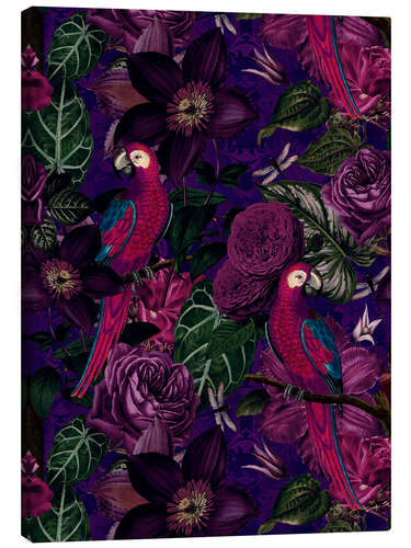 Canvas print Midnight Parrots