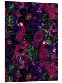 Foam board print Midnight Parrots