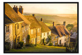 Gerahmter Kunstdruck Typisch England: Gold Hill in Shaftesbury, Dorset