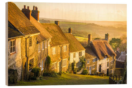 Puutaulu Typisch England: Gold Hill in Shaftesbury, Dorset