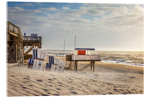 Acrylic print Evening on the beach of Kampen on Sylt