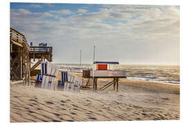 Print på skumplade Evening on the beach of Kampen on Sylt