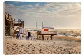 Cuadro de madera Tarde en la playa de Kampen en Sylt