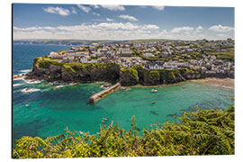 Aluminium print Port Isaac harbor in Cornwall (England)