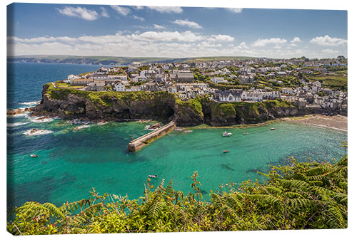 Canvas print Port Isaac harbor in Cornwall (England)