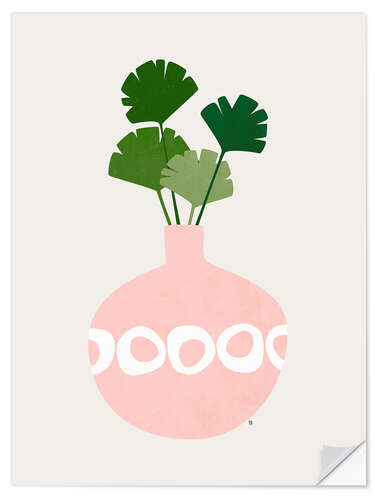 Wall sticker Ferns in Pink Vase