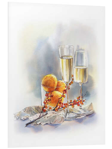 PVC print Still life with champagne