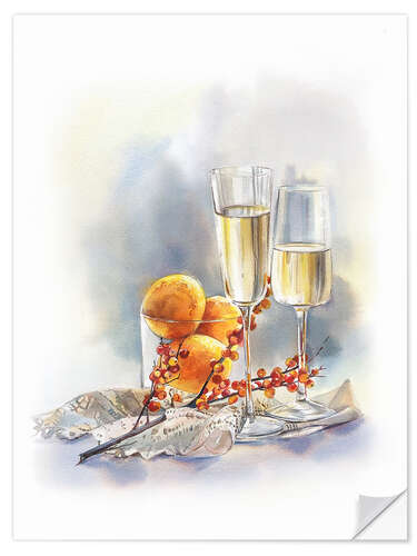 Sisustustarra Still life with champagne