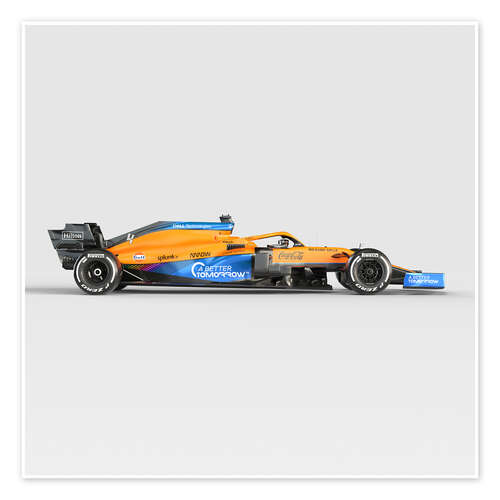 Poster McLaren MCL35M Launch 2021 Seitenprofil