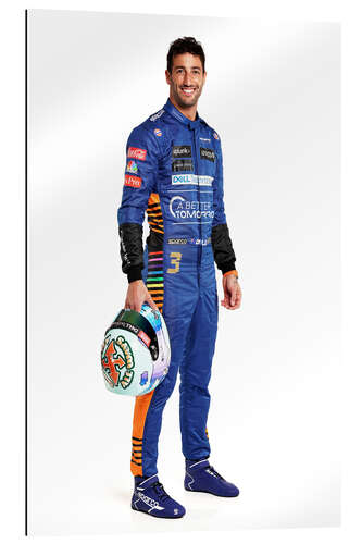 Gallery print Daniel Ricciardo on the side with helmet II, McLaren Team 2021