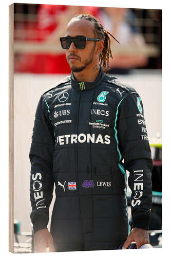 Wood print Lewis Hamilton, Mercedes 2021