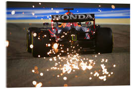 Akrylbillede  Max Verstappen, shower of sparks, Bahrain Grand Prix 2021