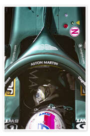 Poster Sebastian Vettel im Cockpit vom Aston Martin AMR21