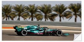 Muursticker Lance Stroll, Aston Martin, 2021 Bahrain Grand Prix