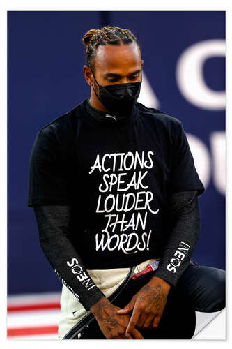 Naklejka na ścianę Lewis Hamilton, Actions speaks louder than words, Bahrain Grand Prix 2021