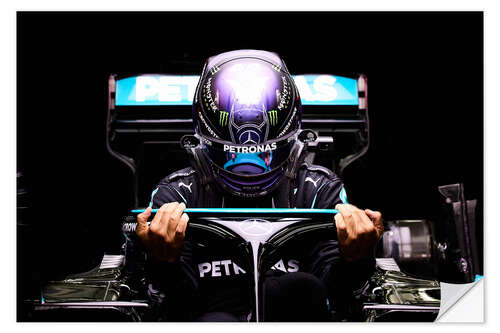 Selvklebende plakat Lewis Hamilton, 2021 Bahrain Grand Prix