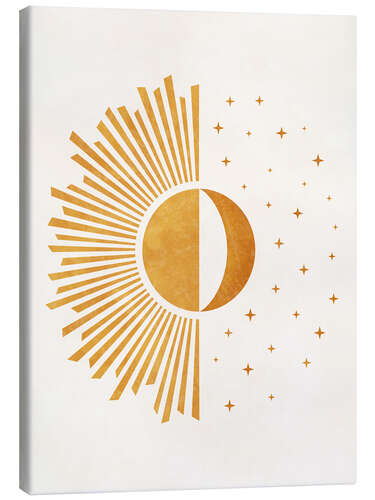 Canvas print Boho Sun and Moon - Day and Night