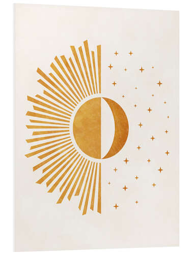 Foam board print Boho Sun and Moon - Day and Night