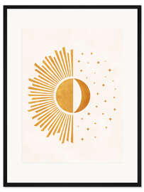 Gerahmter Kunstdruck Boho Sonne und Mond - Tag und Nacht - TAlex