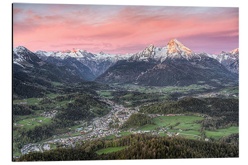 Tableau en aluminium Chaînon du Watzmann, Berchtesgaden (Bavière)