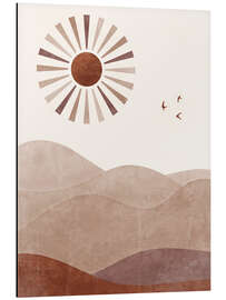 Magnettafel Landschaft mit Sonne