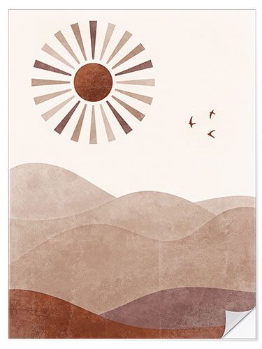 Wall sticker Landscape with Sun