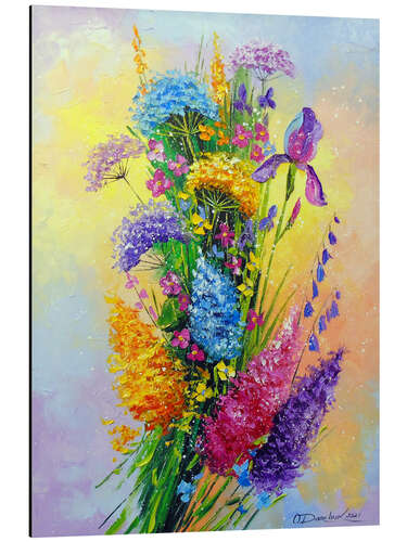 Tableau en aluminium Bouquet de fleurs de prairie