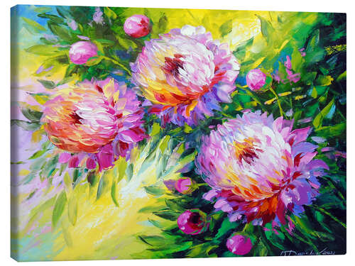 Canvastavla Peonies in the sunbeam