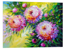 Foam board print Peonies in the sunbeam