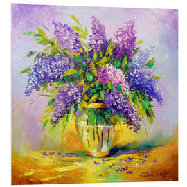 Foam board print Bouquet of lilac in a vase