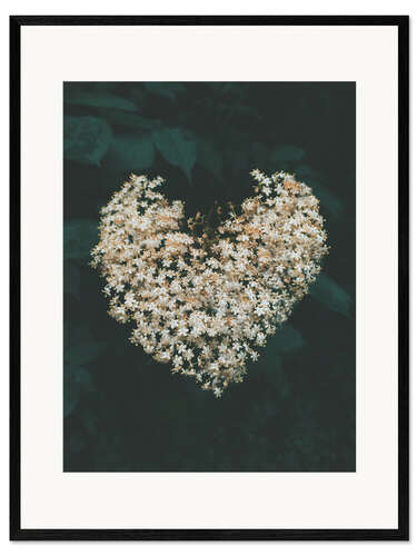 Kunsttryk i ramme Floral Heart