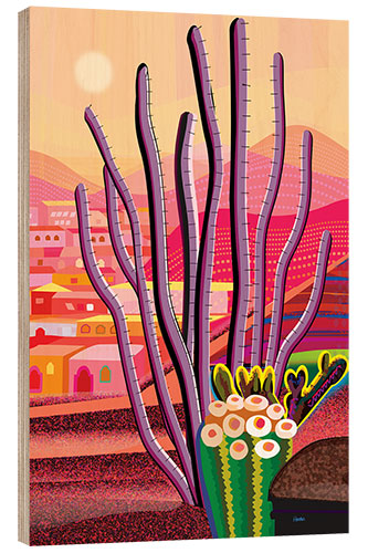 Wood print Ocotillo Cactus