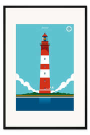 Gerahmter Kunstdruck Amrum Leuchtturm