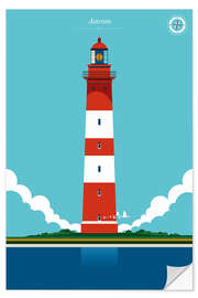 Selvklebende plakat Amrum lighthouse