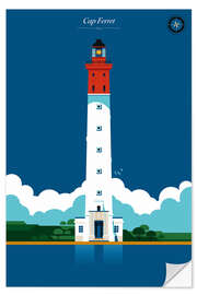 Sticker mural Cap Ferret lighthouse