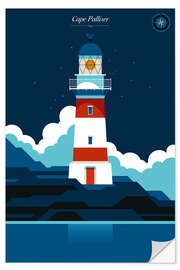 Selvklebende plakat Cape Palliser lighthouse